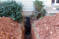 digging trench to replace main line